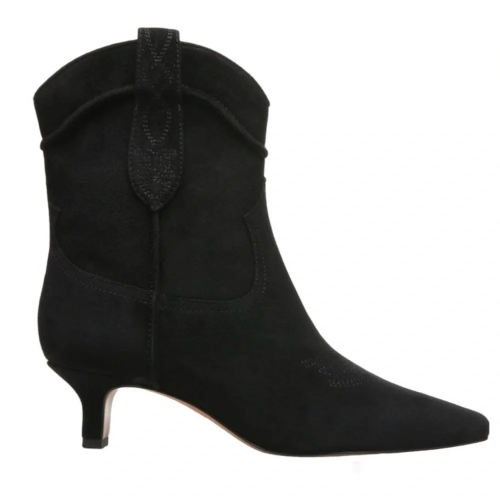 Sam Edelman Taryn Western Womens Ankle‎ Bootie Size 8 Color Black NEW